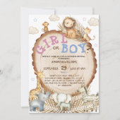 Oerwoud safari dieren boho gender onthullen kaart (Voorkant)