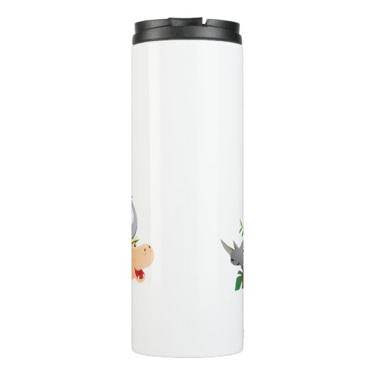 Oerwoud Safari Dieren Bos Waterverf Thermosbeker (Achterkant)