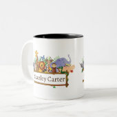 Oerwoud Safari Dieren Bos Waterverf Tweekleurige Koffiemok (Voorkant links)