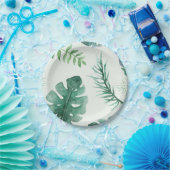 Oerwoud Safari Dieren en groen Baby shower Papieren Bordje (Feest)