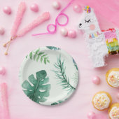 Oerwoud Safari Dieren en groen Baby shower Papieren Bordje (Feest)