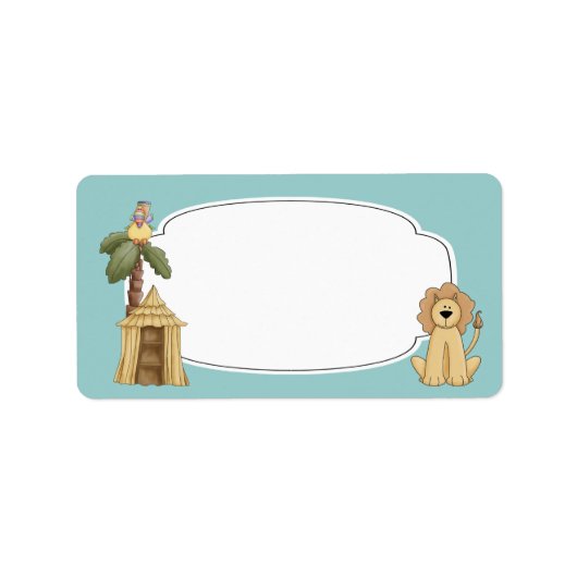 Oerwoud Safari Dieren Etiket (Voorkant)