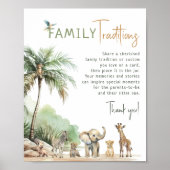 Oerwoud Safari Dieren Familietradities Teken Poster (Voorkant)