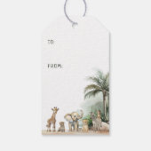 Oerwoud safari dieren gelukkigste verjaardag voor  cadeaulabel (Achterkant)