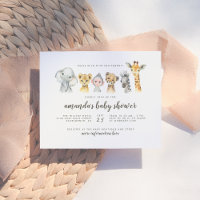 Oerwoud Safari Dieren Genderneutraal Baby shower