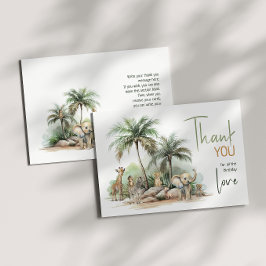 Oerwoud Safari Dieren Horizontaal Verjaardagsfeest Bedankkaart