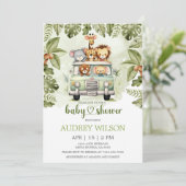 Oerwoud safari dieren in de auto kaart (Staand voorkant)