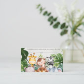 Oerwoud Safari Dieren Jongens Schattige Luierloof Informatiekaartje (Staand voorkant)