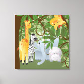 Oerwoud Safari Dieren Kinder kamer Canvas Print (Voorkant)