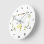 Oerwoud Safari Dieren Kinder Nursery Wall Clock Ronde Klok (Hoek)
