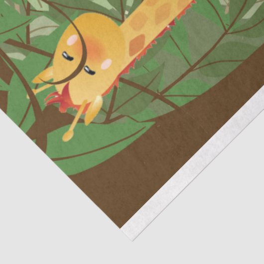 Oerwoud Safari Dieren Kinder ontkoppeling 2 Tissuepapier (Detail)