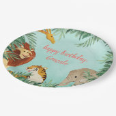 Oerwoud Safari Dieren Kinderen Birthday Party Todd Papieren Bordje (Gekanteld)