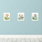 Oerwoud Safari Dieren Kwekerij Wall Art Sets van 3 (Houten vloer)