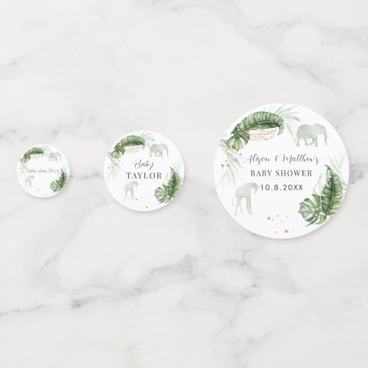 Oerwoud Safari Dieren Natuur Jongen Baby shower Confetti (Voorkanten)