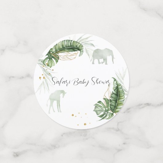 Oerwoud Safari Dieren Natuur Jongen Baby shower Confetti (Kleine voorkant)