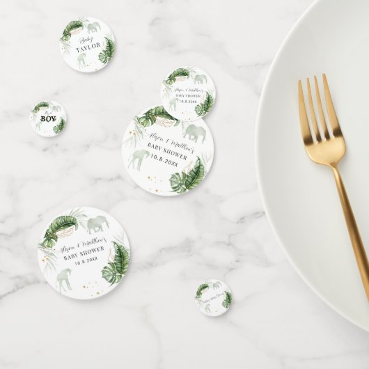 Oerwoud Safari Dieren Natuur Jongen Baby shower Confetti (Groep)