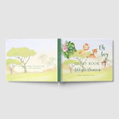 Oerwoud Safari Dieren Oh Boy Baby shower Gastenboek (Volledig)