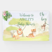 Oerwoud Safari Dieren Oh Boy Baby shower Spandoek (Horizontaal)