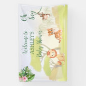 Oerwoud Safari Dieren Oh Boy Baby shower Spandoek (Verticaal)