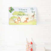 Oerwoud Safari Dieren Oh Boy Baby shower Spandoek (Insitu)