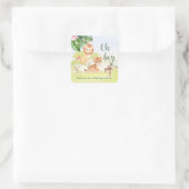 Oerwoud Safari Dieren Oh Boy Baby shower Vierkante Sticker (Tas)