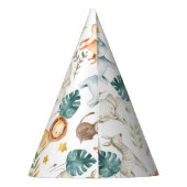 Oerwoud safari dieren schattige peuterjarige verja feesthoedjes (Achterkant)