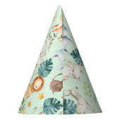 Oerwoud safari dieren schattige peuterjarige verja feesthoedjes (Achterkant)