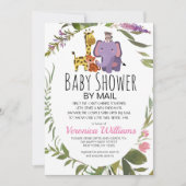 Oerwoud Safari Dieren tropisch Baby shower per pos Kaart (Voorkant)