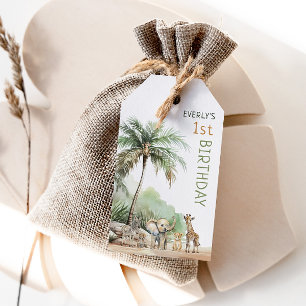 Oerwoud Safari Dieren Verjaardagsfeest Favoriet Ta Cadeaulabel