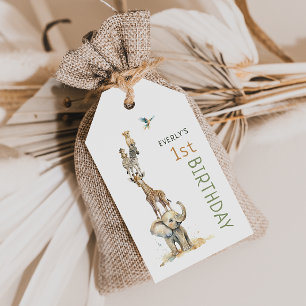 Oerwoud Safari Dieren Verjaardagsfeest Favoriet Ta Cadeaulabel