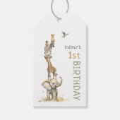 Oerwoud Safari Dieren Verjaardagsfeest Favoriet Ta Cadeaulabel (Voorkant)