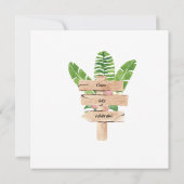 Oerwoud Safari Dieren Verjaardagsfeestuitnodiging Kaart (Achterkant)