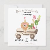 Oerwoud Safari Dieren Verjaardagsfeestuitnodiging Kaart (Voorkant)