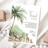 Oerwoud Safari Dieren Verticaal Baby shower Flat Bedankkaart