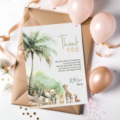 Oerwoud Safari Dieren Vertical Kids Verjaardag Bedankkaart