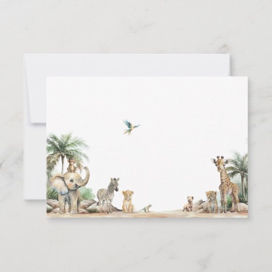 Oerwoud Safari Dieren Woorden van Wijsheid Kaart (Achterkant)