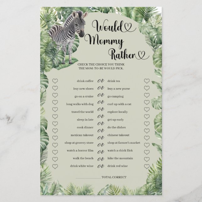 Oerwoud Safari Dieren Zou Mama Liever spel (Voorkant)