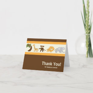 Oerwoud Safari Dierenneutraal Baby shower Bedankkaart