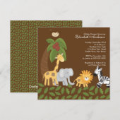 Oerwoud Safari Dierneutraal Baby shower Kaart (Voorkant / Achterkant)