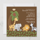 Oerwoud Safari Dierneutraal Baby shower Kaart (Voorkant)