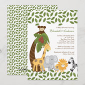 Oerwoud Safari Dierneutraal Baby shower Kaart (Voorkant / Achterkant)