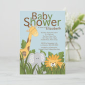 Oerwoud Safari Dierneutraal Baby shower Kaart (Staand voorkant)