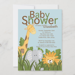 Oerwoud Safari Dierneutraal Baby shower Kaart