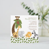 Oerwoud Safari Dierneutraal Baby shower Kaart (Staand voorkant)