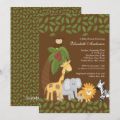 Oerwoud Safari Dierneutraal Baby shower Kaart (Voorkant / Achterkant)