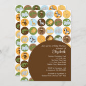 Oerwoud Safari Dierneutraal Baby shower Kaart (Voorkant / Achterkant)