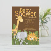 Oerwoud Safari Dierneutraal Baby shower Kaart (Staand voorkant)
