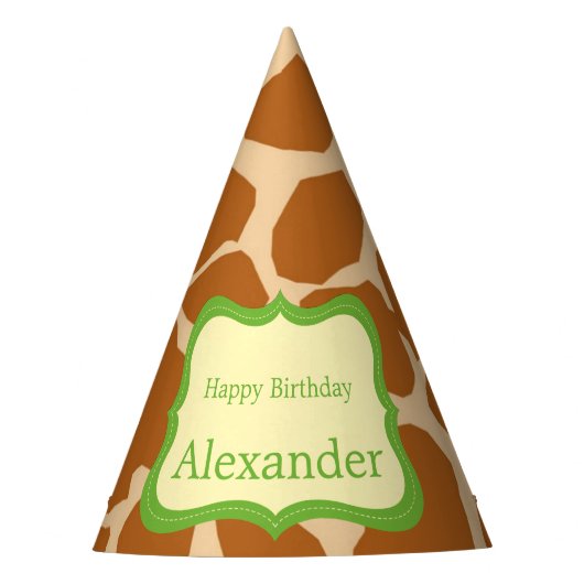 Oerwoud safari dierneutraal geslacht verjaardag feesthoedjes (Voorkant)