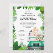 Oerwoud Safari-drive van baby Shower-uitnodigingen (Voorkant)