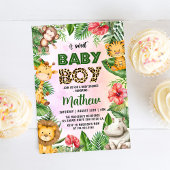 Oerwoud Safari Een lief baby boy Baby shower Kaart